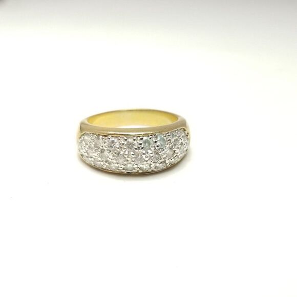 Vintage Rhinestone Encrusted Band, Gold Tone Ring, Stacking, Estate, Size 11 - Picture 7 of 7